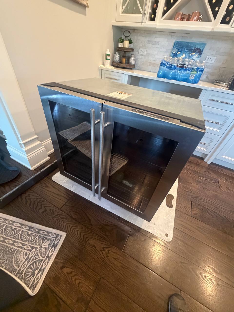 Built-in wine cooler in a kitchen